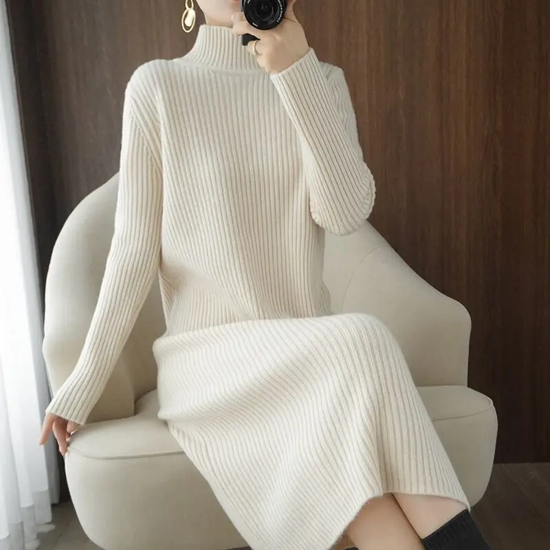 Women High Collar /Half Collar Knit Dress 2023 Autumn Winter Long Sleeve Dress Women Elegant Long Sweater Dress Vestido Mujer C
Women High Collar /Half Collar Knit Dress 2023 Autumn Winter Long Sleeve Dress Women Elegant Long Sweater Dress Vestido Mujer C