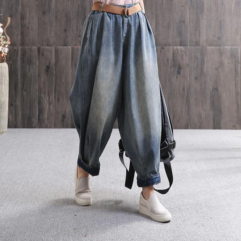 Women Baggy Denim Pants with belt Hip Hop Streetwear Joggers Blue Pockets Vintage Trouser Spring Wide Leg Pants For Women X9195
Women Baggy Denim Pants with belt Hip Hop Streetwear Joggers Blue Pockets Vintage Trouser Spring Wide Leg Pants For Women X9195