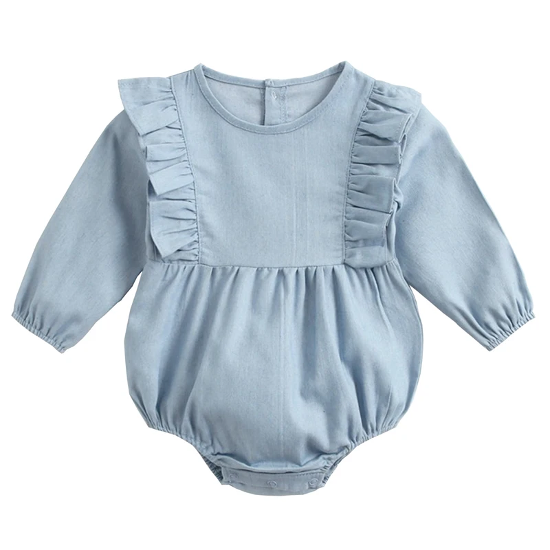 2020 Spring Summer Cute Baby Girls Romper Denim Rompers Long Sleeve Jumpsuit 0-3 Years Children Kids Clothes Hot Sale Free ship
2020 Spring Summer Cute Baby Girls Romper Denim Rompers Long Sleeve Jumpsuit 0-3 Years Children Kids Clothes Hot Sale Free ship