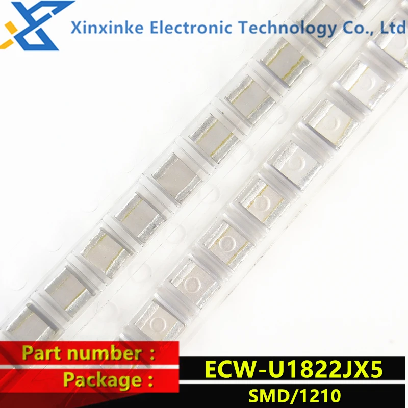 ECWU1822JX5 SMD metallized film capacitor 0.0082uF 100VDC 5% PEN FILM 1210 8.2nF 8200pF ECW-U1822JX5 CBB polyester capacitor
ECWU1822JX5 SMD metallized film capacitor 0.0082uF 100VDC 5% PEN FILM 1210 8.2nF 8200pF ECW-U1822JX5 CBB polyester capacitor
