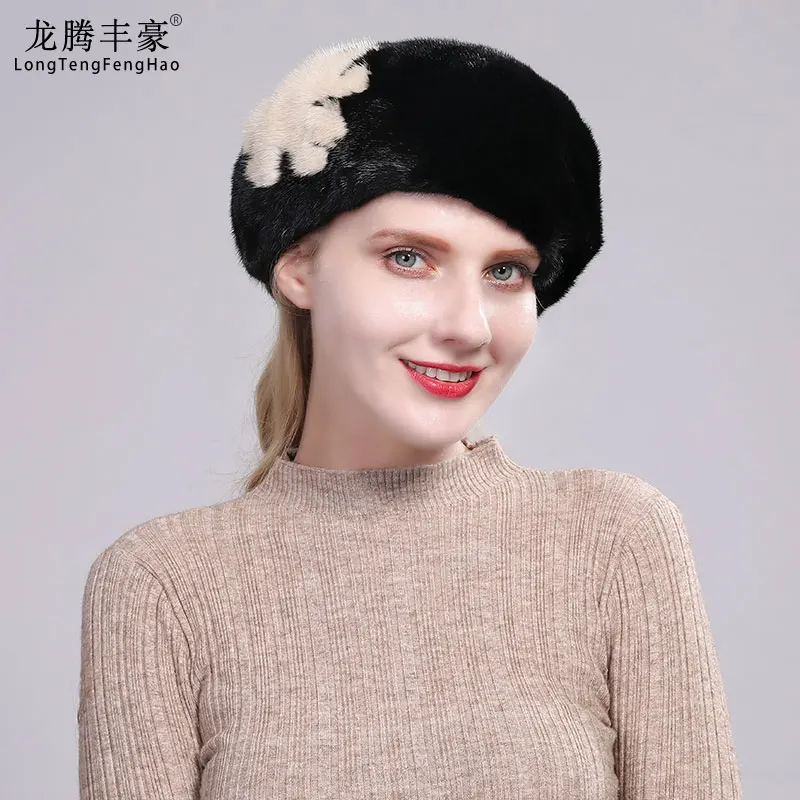New Style Flower Decorated Real Full Leather Mink Fur Hat Winter Ladies Beret Elegant New Fashion Models Thick Warm Fur Hat
New Style Flower Decorated Real Full Leather Mink Fur Hat Winter Ladies Beret Elegant New Fashion Models Thick Warm Fur Hat
