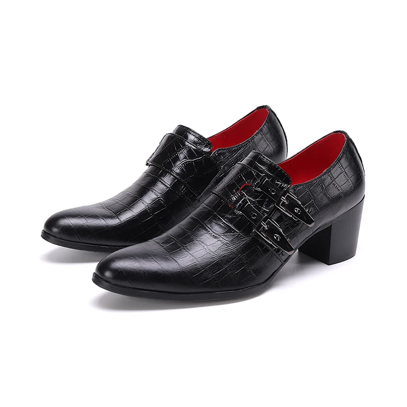 Shoes men High Heels Embossed Leather Black Men Goodyear Oxfords Shoes Wedding Dress Shoes For Male Double Buckle Party Oxfords
Shoes men High Heels Embossed Leather Black Men Goodyear Oxfords Shoes Wedding Dress Shoes For Male Double Buckle Party Oxfords
