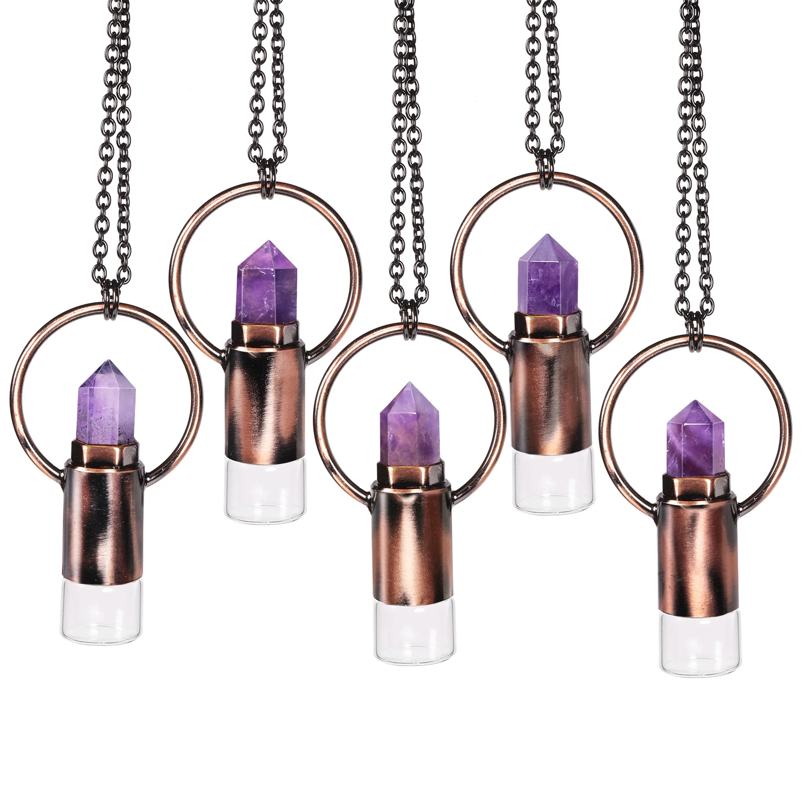 Stone Essential Oil Diffuser Necklace for Women Men, Healing Crystal Point Perfume Bottle Pendant Necklace for Unisex with Chain
Stone Essential Oil Diffuser Necklace for Women Men, Healing Crystal Point Perfume Bottle Pendant Necklace for Unisex with Chain