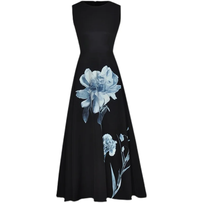 Runway Fashion High Quality Summer New Women'S Party Casual Flower Print Vintage Elegant Vest Slim Black Chic Unique Midi Dress
Runway Fashion High Quality Summer New Women'S Party Casual Flower Print Vintage Elegant Vest Slim Black Chic Unique Midi Dress