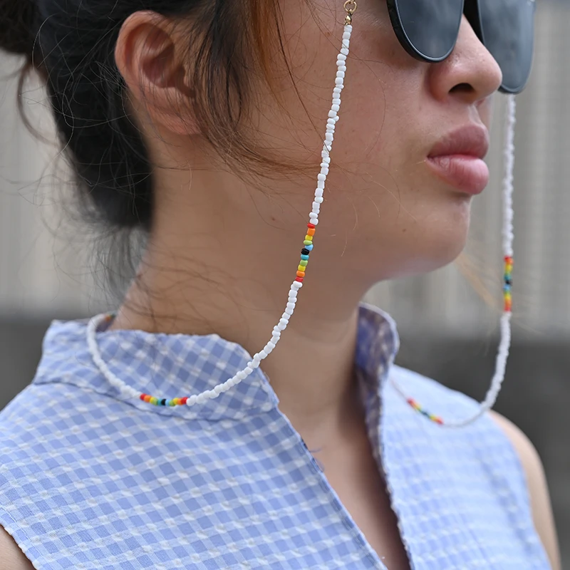 Seed Bead Mask Chain for Glasses Women Rainbow Straps Sunglasses Necklace Silicone Eyeglasses Glasses Holder Fashion Accessories
Seed Bead Mask Chain for Glasses Women Rainbow Straps Sunglasses Necklace Silicone Eyeglasses Glasses Holder Fashion Accessories