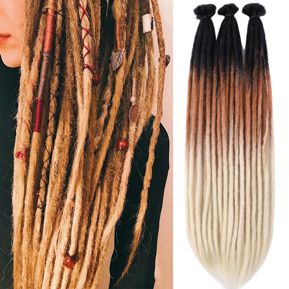 Synthetic Handmade Dreadlocks Hair Extensions Natural Braiding Hair For Black Women Crochet Hair Ombre Colored Crochet Braids
Synthetic Handmade Dreadlocks Hair Extensions Natural Braiding Hair For Black Women Crochet Hair Ombre Colored Crochet Braids