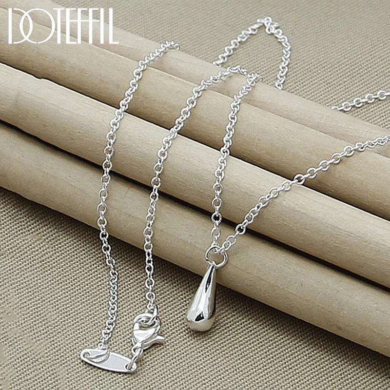 DOTEFFIL 925 Sterling Silver Water Droplets/Raindrops Pendant Necklace 18 Inch Chain For Women Wedding Fashion Jewelry
DOTEFFIL 925 Sterling Silver Water Droplets/Raindrops Pendant Necklace 18 Inch Chain For Women Wedding Fashion Jewelry
