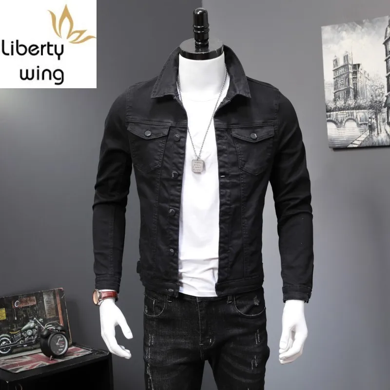 Spring Autumn New Brand Mens Long Sleeve Lapel Black Denim Jackets Single Breasted Plus Size M-4XL Fashion Solid Casual Coats
Spring Autumn New Brand Mens Long Sleeve Lapel Black Denim Jackets Single Breasted Plus Size M-4XL Fashion Solid Casual Coats