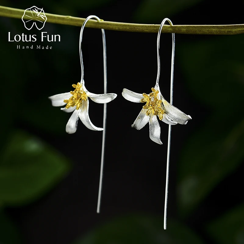 Lotus Fun Osmanthus Fragrans Flower Dangle Earrings Real 925 Sterling Silver Handmade Designer Fine Jewelry Earrings for Women
Lotus Fun Osmanthus Fragrans Flower Dangle Earrings Real 925 Sterling Silver Handmade Designer Fine Jewelry Earrings for Women