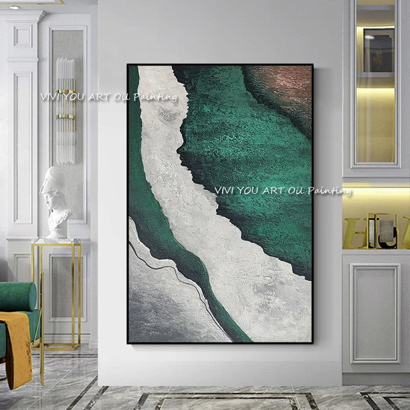 Abstract Art Hand Painted Green Gray Abstract Oil Painting Handmade Wall Art Paintings Decoration For Living Room Home Decor
Abstract Art Hand Painted Green Gray Abstract Oil Painting Handmade Wall Art Paintings Decoration For Living Room Home Decor