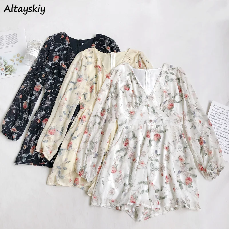 Rompers Women Soft Chiffon Printed High Waist Wide Leg Ladies Summer Colorful V-neck Puff Sleeve Clothing All-match Holiday Thin
Rompers Women Soft Chiffon Printed High Waist Wide Leg Ladies Summer Colorful V-neck Puff Sleeve Clothing All-match Holiday Thin