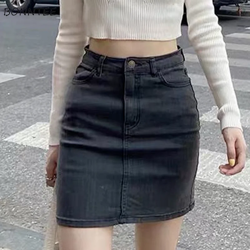 Mini Skirts Women High Waist Solid Denim Abdomen Slim All-match Fashion Temperament Summer Student Feminine Casual Prevalent New
Mini Skirts Women High Waist Solid Denim Abdomen Slim All-match Fashion Temperament Summer Student Feminine Casual Prevalent New