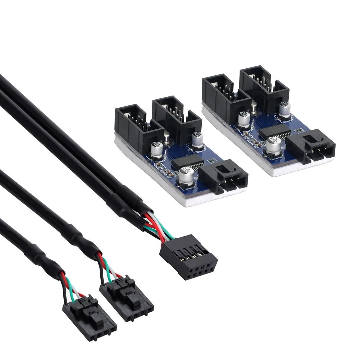 30cm HUB Connector Adapter Card USB 2.0 Header 1 to 2 / 4 Extension CableMultilier Port 9pin Male to Female Black
30cm HUB Connector Adapter Card USB 2.0 Header 1 to 2 / 4 Extension CableMultilier Port 9pin Male to Female Black