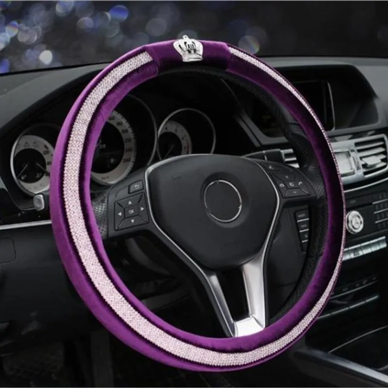 New Products Car Accessories Crown Steering Wheel Cover Women Men Winter Plush Purple Rhinestone Diamond Bubble Grip
New Products Car Accessories Crown Steering Wheel Cover Women Men Winter Plush Purple Rhinestone Diamond Bubble Grip