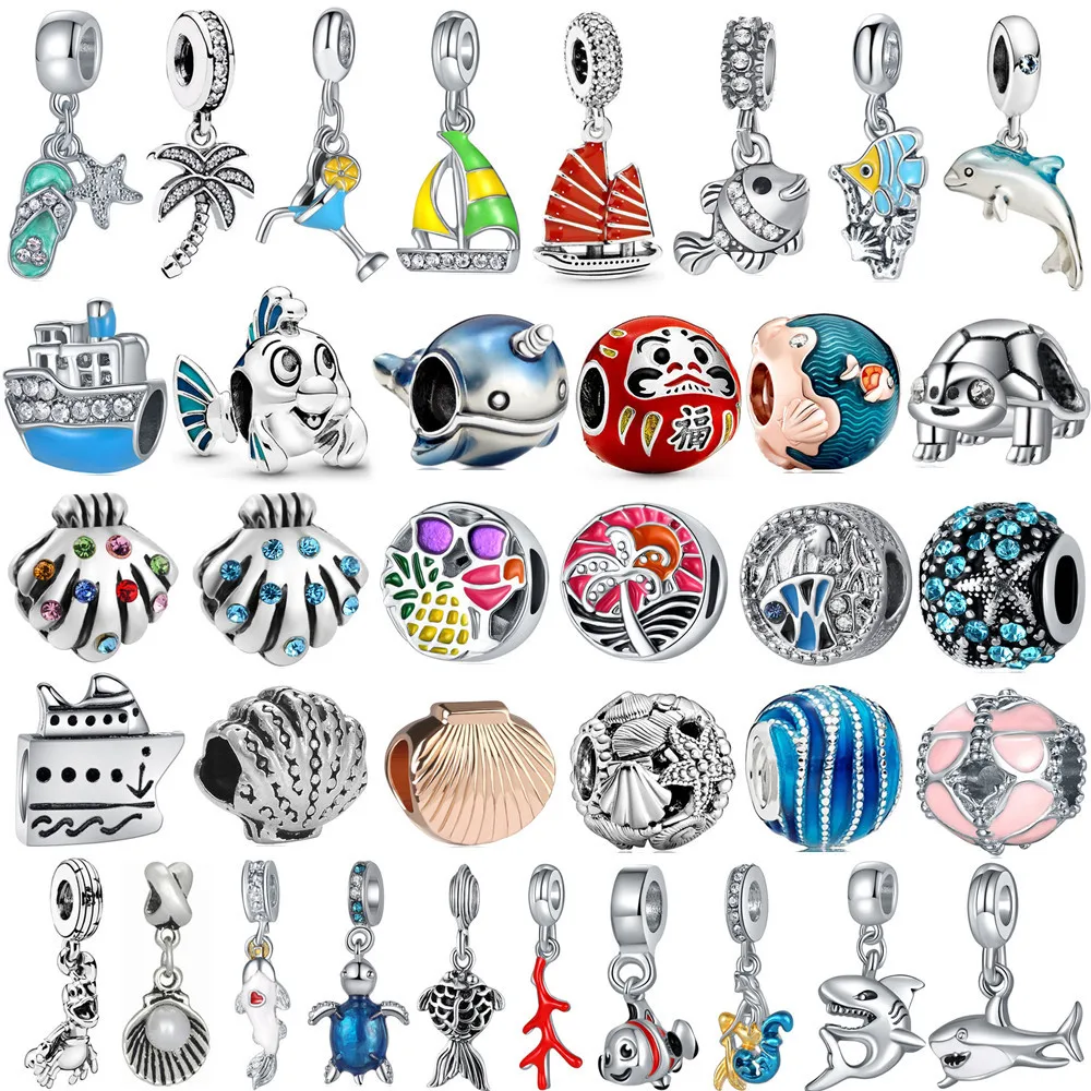 Beach Blue Ocean Series Dolphin Turtle Shark Sailboat Charm Beads Suitable for Bracelet DIY Jewelry Making Gifts
Beach Blue Ocean Series Dolphin Turtle Shark Sailboat Charm Beads Suitable for Bracelet DIY Jewelry Making Gifts