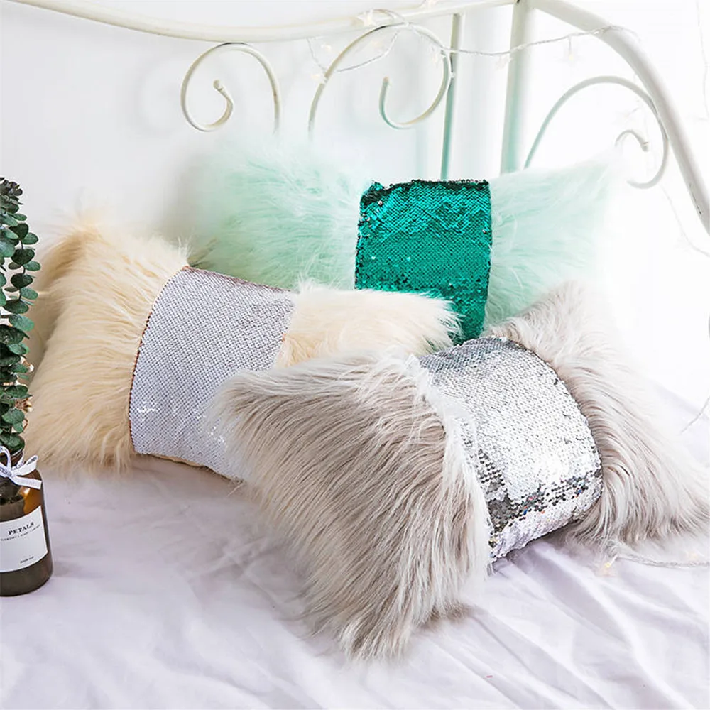 Sequins Pillows Cushion Case DIY Faux Fur Winter Warm Pillow Cases Throw Cushion For Bedroom Home Decore
Sequins Pillows Cushion Case DIY Faux Fur Winter Warm Pillow Cases Throw Cushion For Bedroom Home Decore