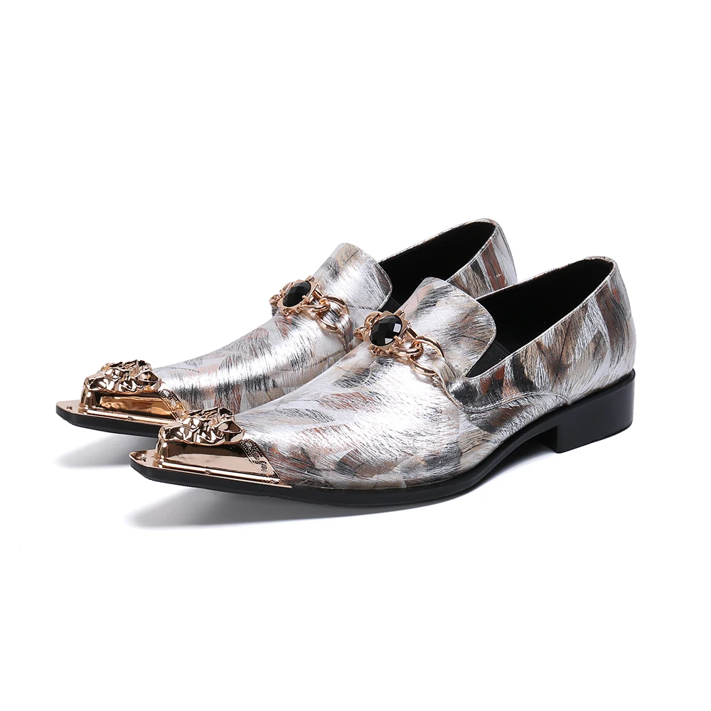 Chaussure Homme Men Dress Oxford Shoes Gold Silver Genuine Leather Iron Pointed Toe Buckle Slip On Fashion Men Office Shoes
Chaussure Homme Men Dress Oxford Shoes Gold Silver Genuine Leather Iron Pointed Toe Buckle Slip On Fashion Men Office Shoes
