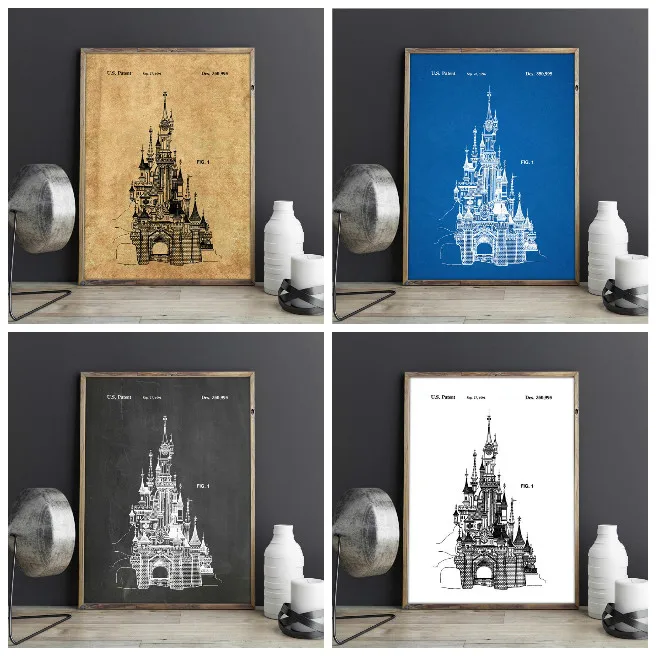 Castle Patent Vintage Posters and Prints Castle Wall Art Picture for Living Room Decor Blue Black Print Canvas Painting
Castle Patent Vintage Posters and Prints Castle Wall Art Picture for Living Room Decor Blue Black Print Canvas Painting
