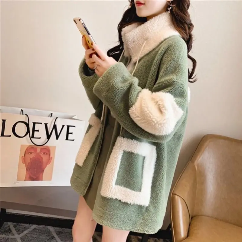 Winter Women's Coat Fashion Casual Stitching Plaid Ladies Clothes Hooded Zipper Ladies Coat Cashmere Women Jacket
Winter Women's Coat Fashion Casual Stitching Plaid Ladies Clothes Hooded Zipper Ladies Coat Cashmere Women Jacket