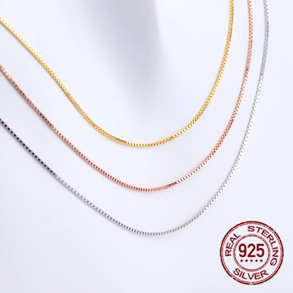 KAMAF0.65 mm thickness sterling silver 40CM box necklace ladies jewelry necklace pendant accessories
KAMAF0.65 mm thickness sterling silver 40CM box necklace ladies jewelry necklace pendant accessories