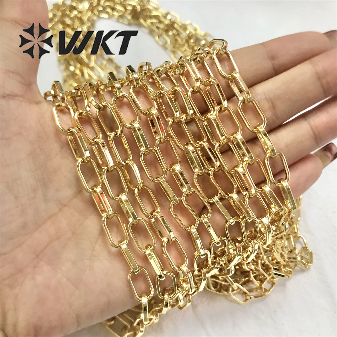 WT-BC178 WKT Женская и мужская золотая кубинская цепочка для ожерелья, браслета, позолоченная латунная цепочка
WT-BC178 WKT Женская и мужская золотая кубинская цепочка для ожерелья, браслета, позолоченная латунная цепочка