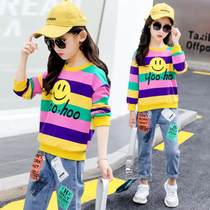 Girls t-shirt kids summer cotton t shirt+pant 2pcs baby girl jeans teenage jeans cartoon children fashionable clothing sets
Girls t-shirt kids summer cotton t shirt+pant 2pcs baby girl jeans teenage jeans cartoon children fashionable clothing sets