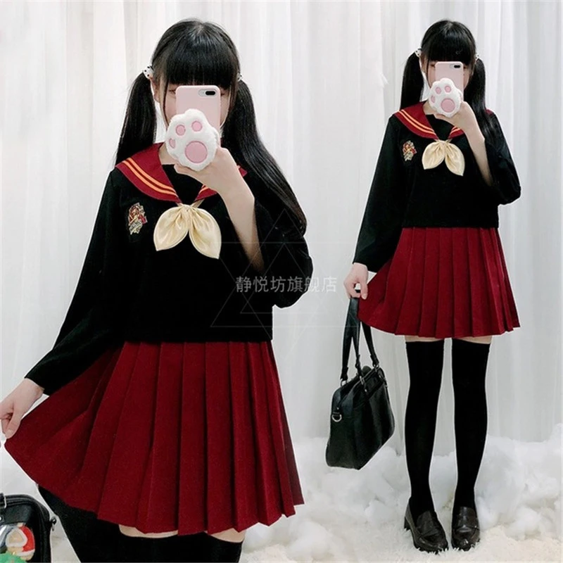 Japanese Style Sailor Uniform Girl Anime Cosplay Tops Pleated Skirts Long Sleeve JK School Uniform Students Clothes No Socks
Japanese Style Sailor Uniform Girl Anime Cosplay Tops Pleated Skirts Long Sleeve JK School Uniform Students Clothes No Socks
