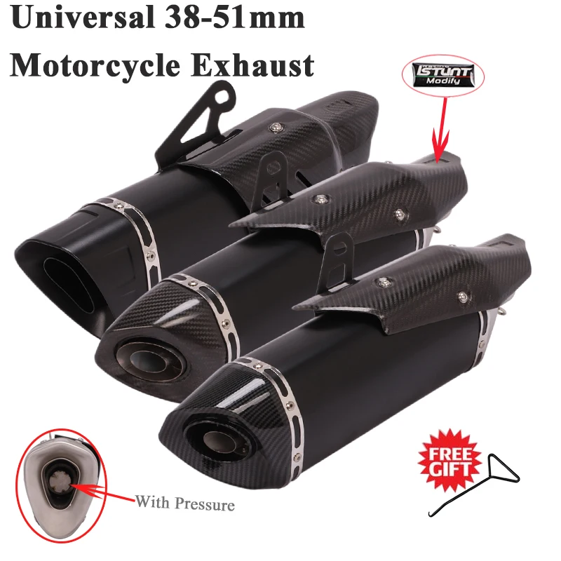 Universal 51mm Motorcycle Racing Exhaust Pipe Escape Pressure Enhancement Modify Carbon Fiber Muffler DB Killer For DUKE390 Z900
Universal 51mm Motorcycle Racing Exhaust Pipe Escape Pressure Enhancement Modify Carbon Fiber Muffler DB Killer For DUKE390 Z900
