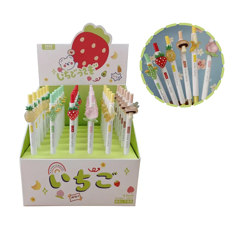 36 pcs/lot Kawaii Crystal Fruit Cactus Press Gel Pen Cute Black ink Neutral Pens School Office writing Supplies Promotional Gift
36 pcs/lot Kawaii Crystal Fruit Cactus Press Gel Pen Cute Black ink Neutral Pens School Office writing Supplies Promotional Gift