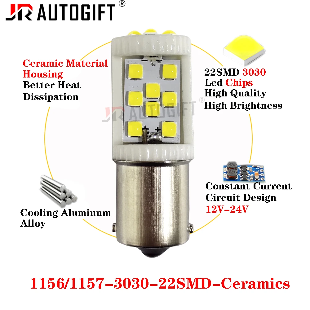 50PCS NEW Ceramic LED 1156 BA15S 1157 BAY15D Red Amber 3030 22SMD Ceramics White Car Turn Signal Brake Light 12V-24V Auto Lamp
50PCS NEW Ceramic LED 1156 BA15S 1157 BAY15D Red Amber 3030 22SMD Ceramics White Car Turn Signal Brake Light 12V-24V Auto Lamp