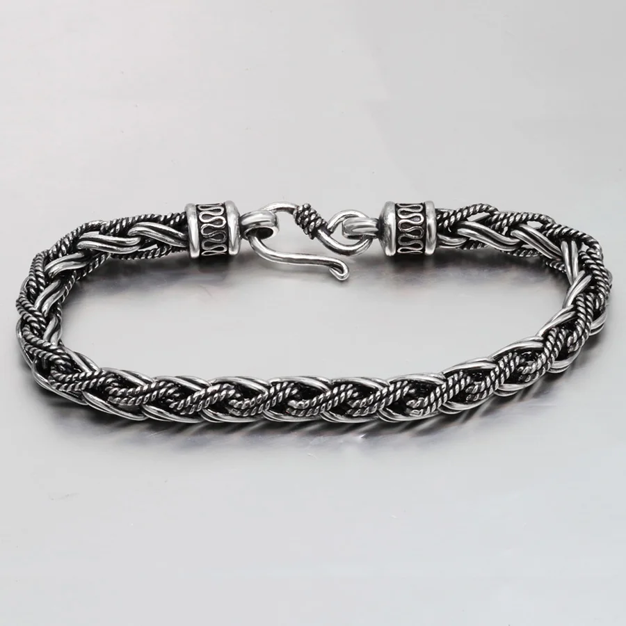 New Real Solid S925 Pure SilverFashion Jewelry Hand-woven 6.5mm Thai Silver Bracelet For Men 6.5mm Twist Man Bracelet
New Real Solid S925 Pure SilverFashion Jewelry Hand-woven 6.5mm Thai Silver Bracelet For Men 6.5mm Twist Man Bracelet
