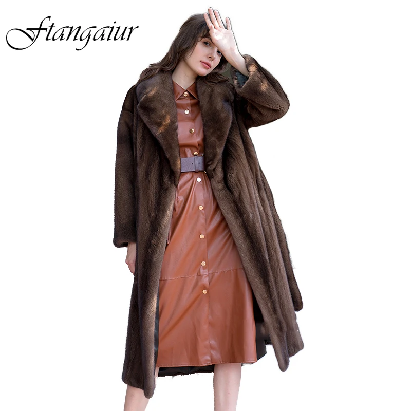 Ftangaiur New Winter Import Velvet Mink Fur Coat Natural Color Turn-Down Collar Mink Coat Women X-Long Real Mink Fur Coats
Ftangaiur New Winter Import Velvet Mink Fur Coat Natural Color Turn-Down Collar Mink Coat Women X-Long Real Mink Fur Coats