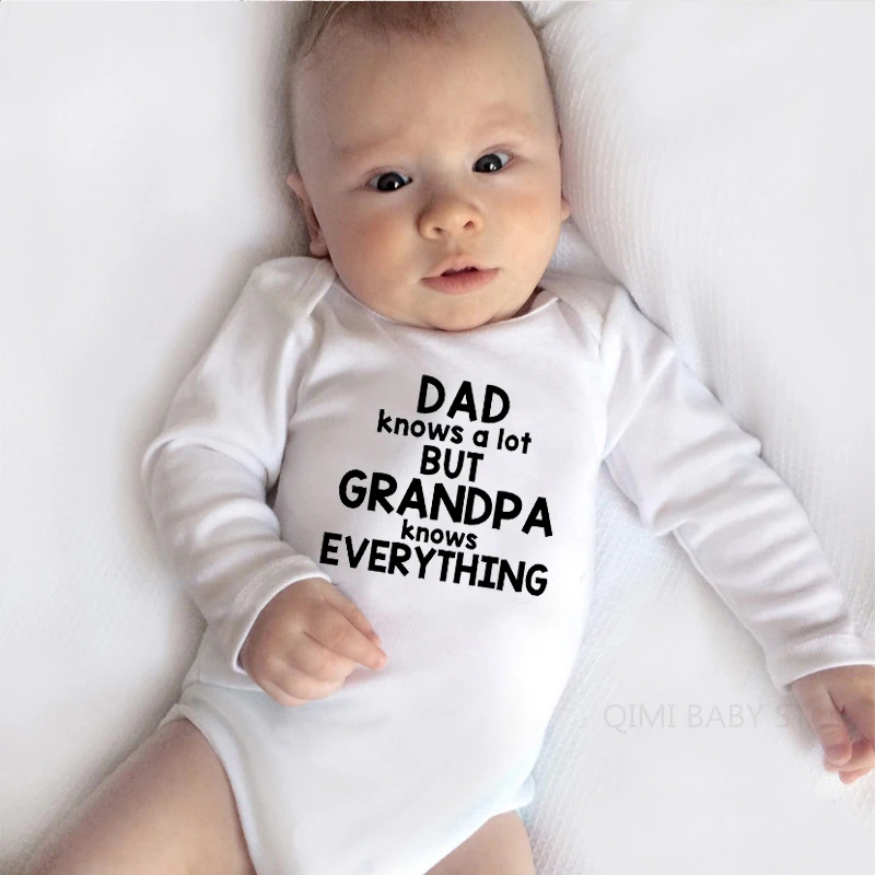 Dad Knows A Lot But Grandpa Knows Everything Toddler Infant Newborn Baby Cotton Long Sleeve Romper Outfits Playsuit Jumpsuit
Dad Knows A Lot But Grandpa Knows Everything Toddler Infant Newborn Baby Cotton Long Sleeve Romper Outfits Playsuit Jumpsuit