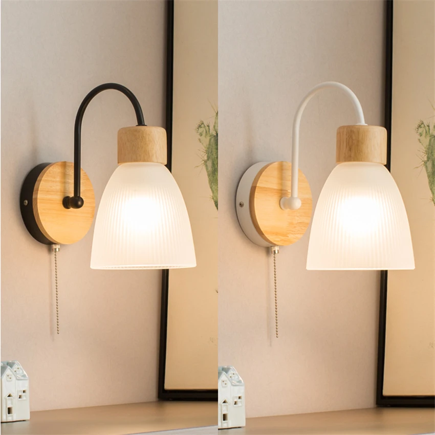 Nordic curved glass wood wall lamps bedroom living room cable switch children's room reading bedside sconces lights lighting
Nordic curved glass wood wall lamps bedroom living room cable switch children's room reading bedside sconces lights lighting