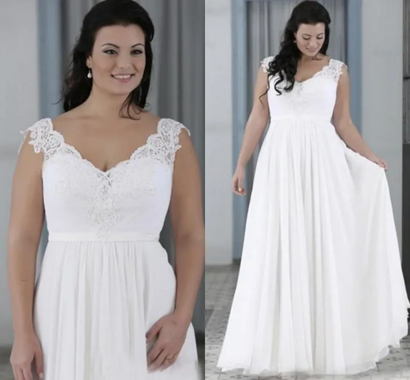 2021 A Line V Neck Lace Chiffon Floor Length Bridal Gowns Cheap Custom Made Modest Plus Size Summer Beach Wedding Dress
2021 A Line V Neck Lace Chiffon Floor Length Bridal Gowns Cheap Custom Made Modest Plus Size Summer Beach Wedding Dress