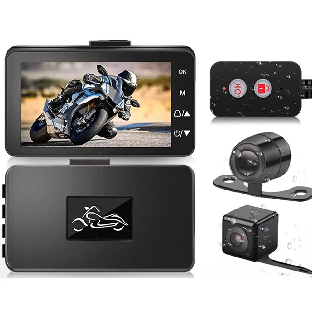 3" 1080P HD Motorcycle Camera DVR Waterproof Night Vision Motorcycle Driving Recorder With Front Rear Dual Lenses
3" 1080P HD Motorcycle Camera DVR Waterproof Night Vision Motorcycle Driving Recorder With Front Rear Dual Lenses