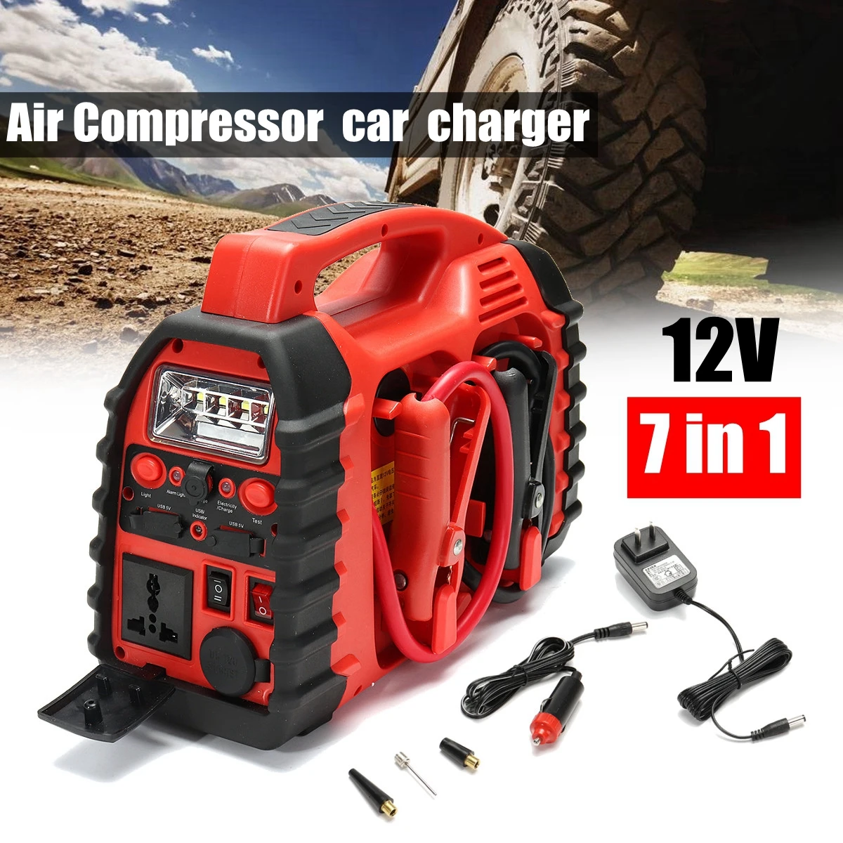 12V Power Bank Car Jump Starter Car Battery Booster Jumper Starter devices Buit in Air Inflator For Car Tire
12V Power Bank Car Jump Starter Car Battery Booster Jumper Starter devices Buit in Air Inflator For Car Tire