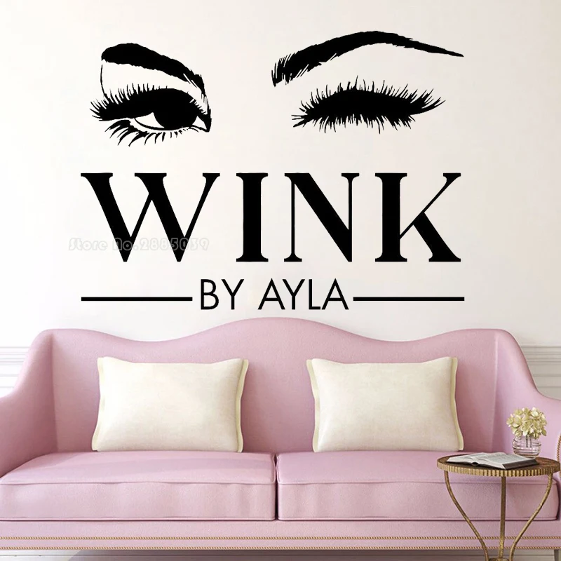 Ресницы Наклейка на стену Wink на Ваше имя на заказ коричневый наклейки на стену Дизайн интерьера пикантные украшение для салона красоты обои LL2025
Ресницы Наклейка на стену Wink на Ваше имя на заказ коричневый наклейки на стену Дизайн интерьера пикантные украшение для салона красоты обои LL2025