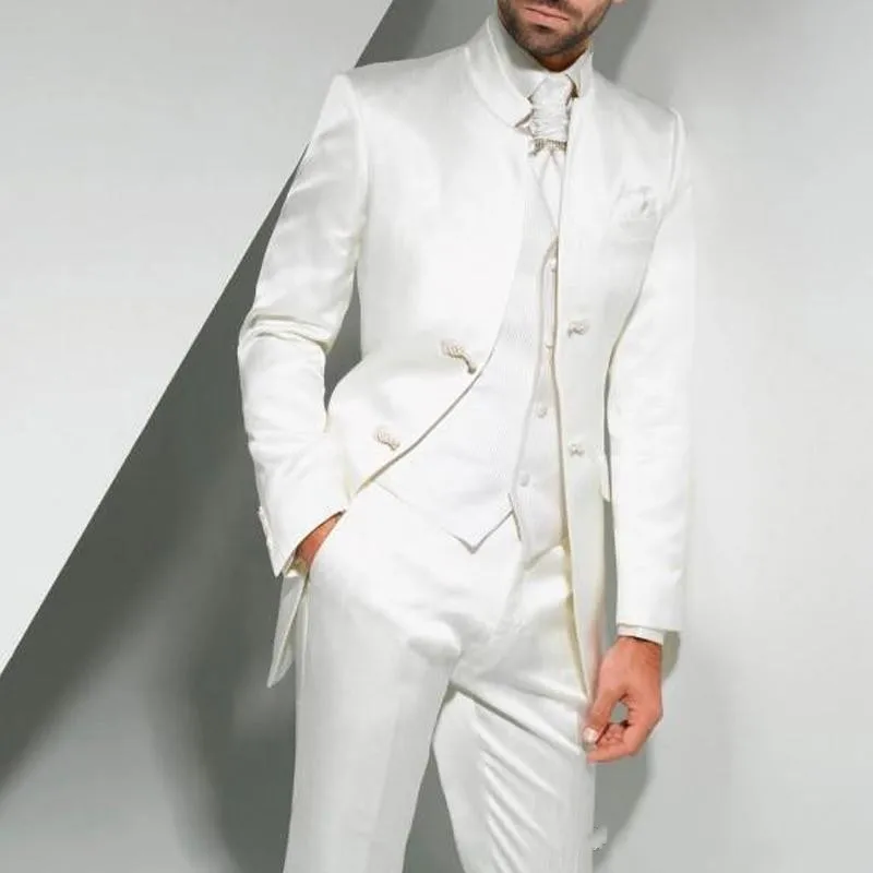 Vintage Long White Long Wedding Tuxedos for Groom 2023 Three Piece Custom Made Formal Men Suits (Jacket + Pants + Vest) terno
Vintage Long White Long Wedding Tuxedos for Groom 2023 Three Piece Custom Made Formal Men Suits (Jacket + Pants + Vest) terno