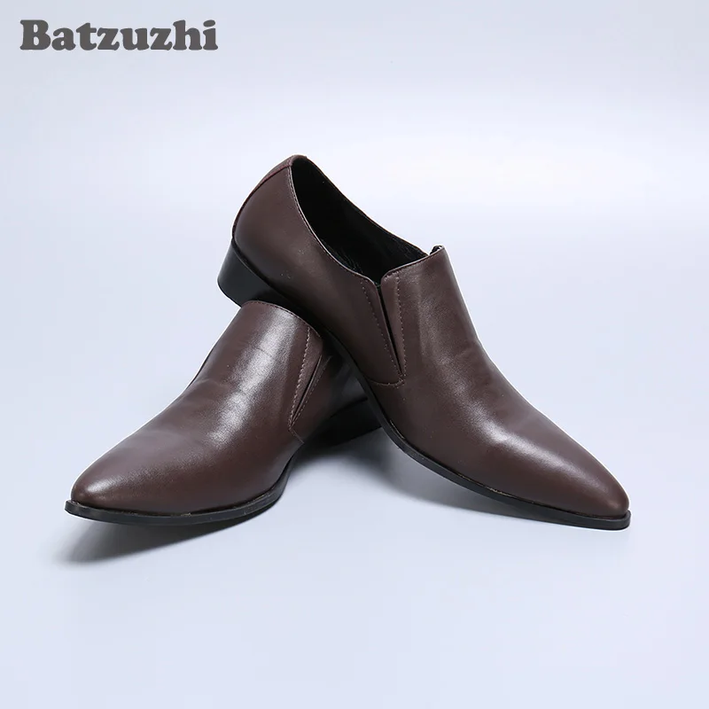 Batzuzhi Genuine Leather Business Shoes Men Handmade Men's Shoes Pointed Toe Slip-on Formal Leather Dress Shoes, Big Sizes 46
Batzuzhi Genuine Leather Business Shoes Men Handmade Men's Shoes Pointed Toe Slip-on Formal Leather Dress Shoes, Big Sizes 46