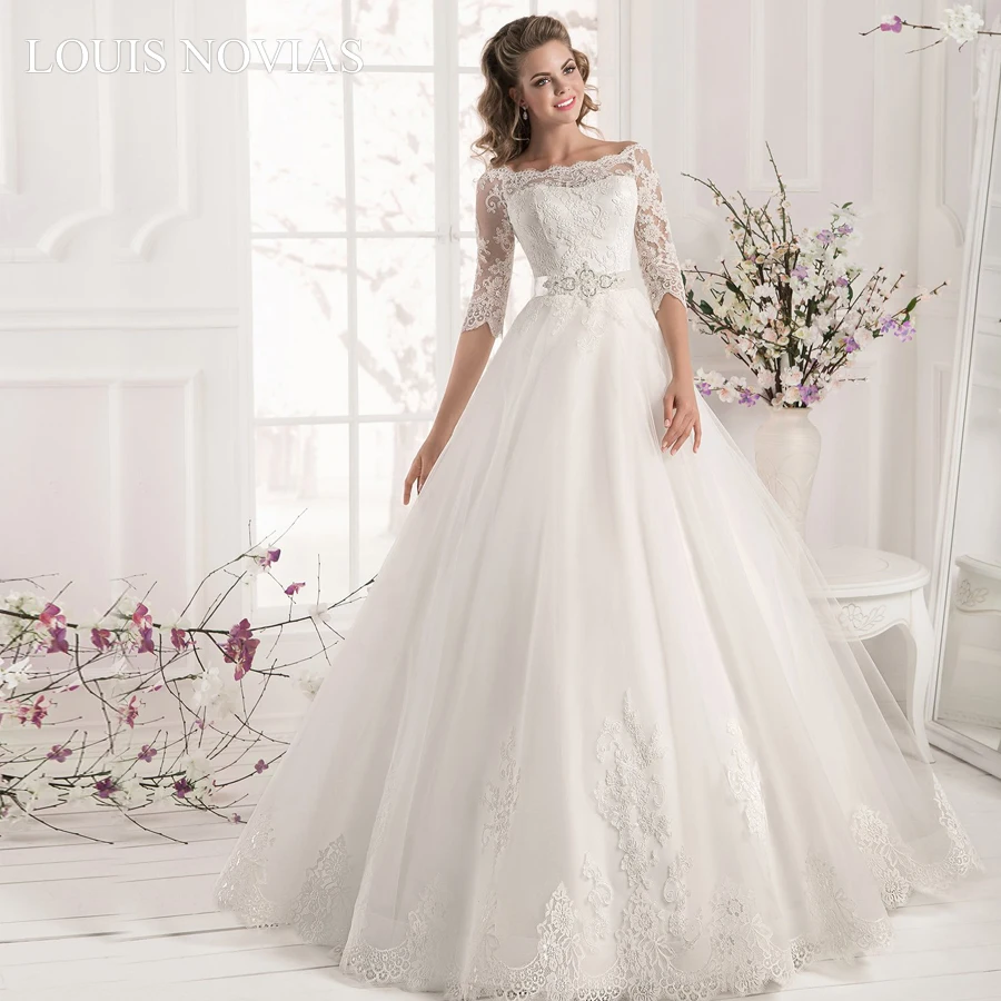 Louis Novias Lace Wedding Dress Half Sleeve Fairy Embroidery High Quality and Elegant Beading Belt Dress Full Dress Dream Prince
Louis Novias Lace Wedding Dress Half Sleeve Fairy Embroidery High Quality and Elegant Beading Belt Dress Full Dress Dream Prince
