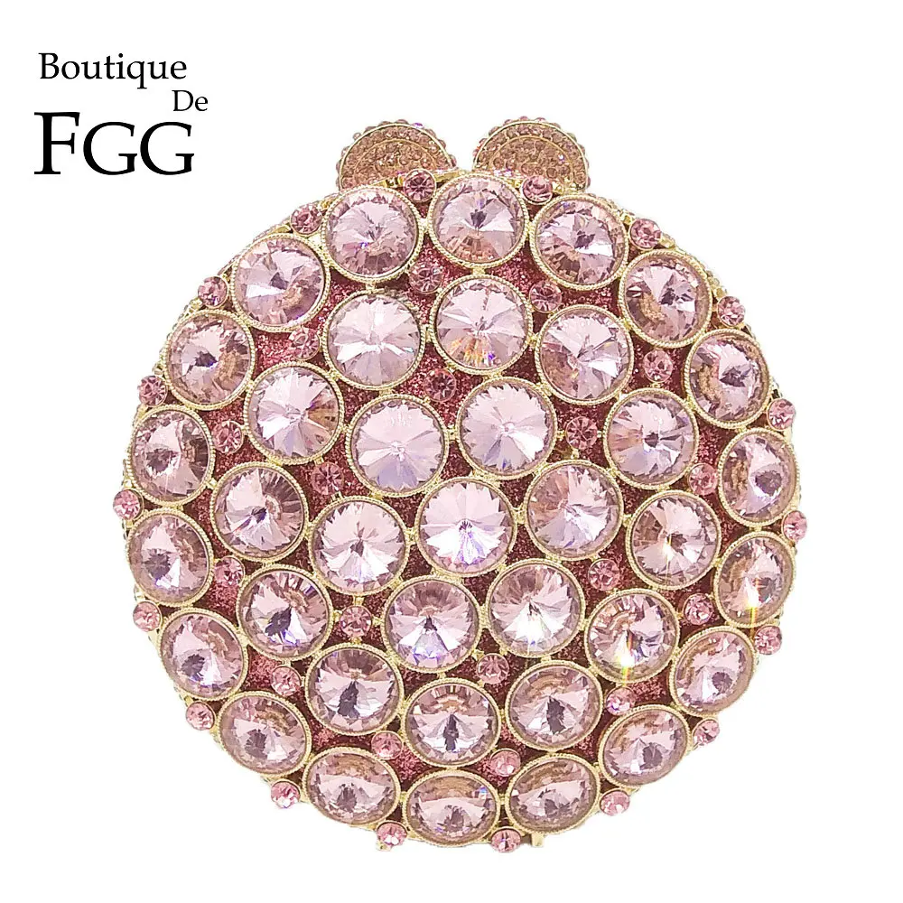 Boutique De FGG Socialite Hollow Out Round Hardcase Women Pink Crystal Evening Purse Wedding Party Prom Handbag Clutch Bag
Boutique De FGG Socialite Hollow Out Round Hardcase Women Pink Crystal Evening Purse Wedding Party Prom Handbag Clutch Bag