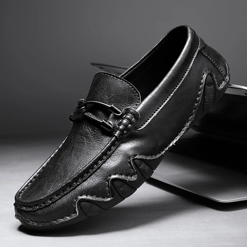 Classic Men's Casual Shoes Genuine Leather Soft Rubber Men Loafers Comfortable Driving Flats Leisure Walking Shoe
Classic Men's Casual Shoes Genuine Leather Soft Rubber Men Loafers Comfortable Driving Flats Leisure Walking Shoe