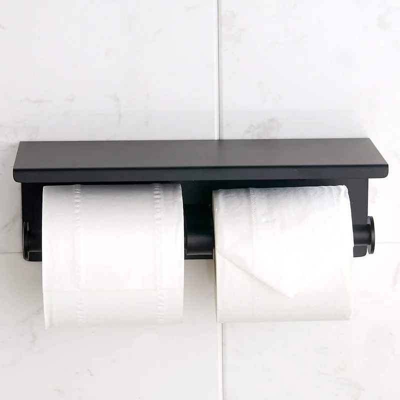 Double Head Toilet Paper Holder - Stainless Steel Paper Roll Holder With Shelf Wall Mounted For Bathroom
Double Head Toilet Paper Holder - Stainless Steel Paper Roll Holder With Shelf Wall Mounted For Bathroom