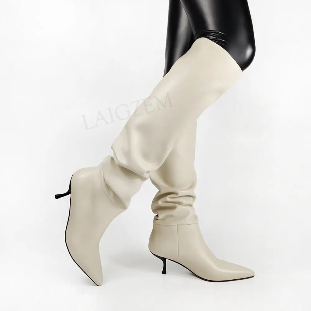 LAIGZEM Quality Women Slouch Boots Knee Real Leather+Stretchy Synthetic Kitten Heels Boots Shoes Woman Big Size 33 42 43
LAIGZEM Quality Women Slouch Boots Knee Real Leather+Stretchy Synthetic Kitten Heels Boots Shoes Woman Big Size 33 42 43