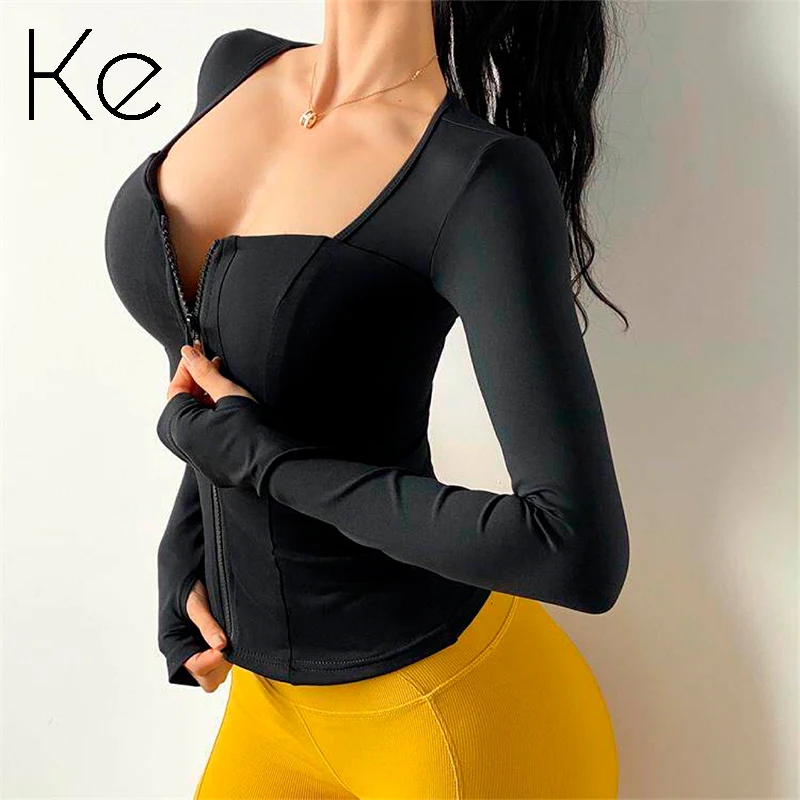 KE599 hot peach girl sexy yoga clothes quick-drying training fitness clothes with chest pad sports long sleeves
KE599 hot peach girl sexy yoga clothes quick-drying training fitness clothes with chest pad sports long sleeves