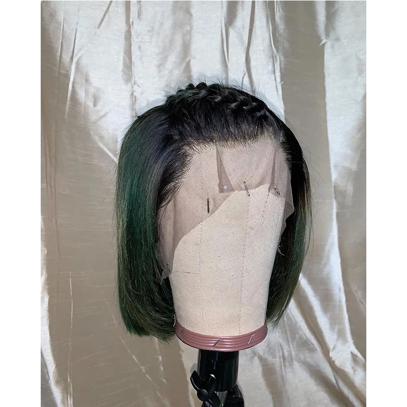 Remy Silky Straight Ombre Green Colored Blunt Cut Short Bob 13*4 Lace Human Hair Wigs For Women With Baby Hair Natural Hairline
Remy Silky Straight Ombre Green Colored Blunt Cut Short Bob 13*4 Lace Human Hair Wigs For Women With Baby Hair Natural Hairline