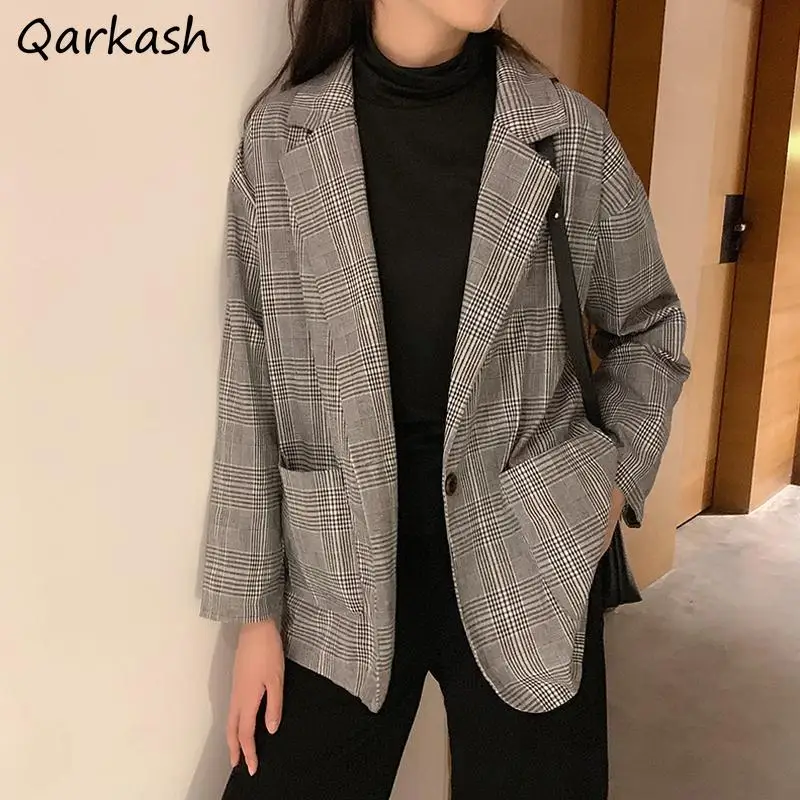 Blazers Women Spring Autumn 2021 New Korean Fashion Plaid Chic Female Loose Thin Long Sleeve Vintage Clothes College Ropa Mujer
Blazers Women Spring Autumn 2021 New Korean Fashion Plaid Chic Female Loose Thin Long Sleeve Vintage Clothes College Ropa Mujer