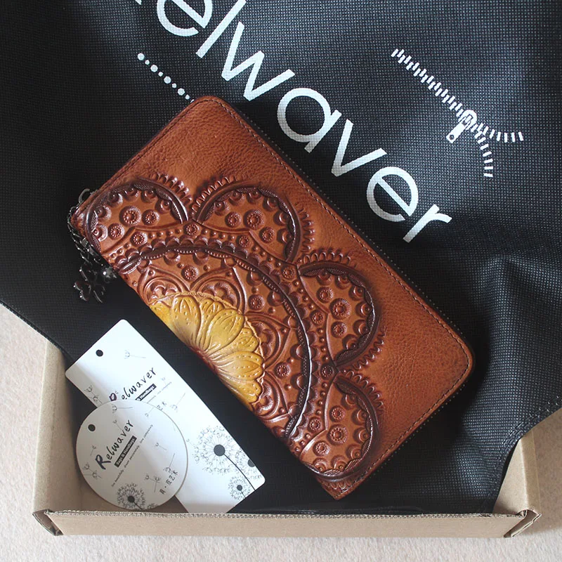 Relwaver women wallet genuine leather Chinese style flower green clutch wallet brush-off natural leather zipper long purse
Relwaver women wallet genuine leather Chinese style flower green clutch wallet brush-off natural leather zipper long purse