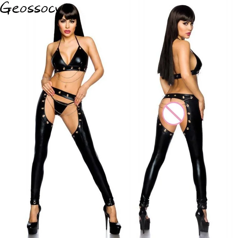 Sexy wetlook Faux Leather Catsuit PVC Hollow chain Latex Jumpsuit chain Open Crotch Clubwear fetish hot erotic lingerie bodysuit
Sexy wetlook Faux Leather Catsuit PVC Hollow chain Latex Jumpsuit chain Open Crotch Clubwear fetish hot erotic lingerie bodysuit